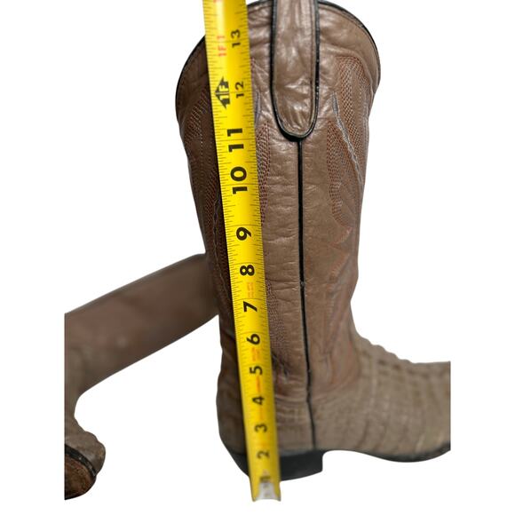 Reyme Men's Genuine Caiman / Alligator Tail Cowboy Boots Embroidered Sz~7 - Picture 14 of 16